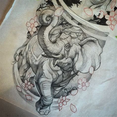 japanese elephant tattoo.